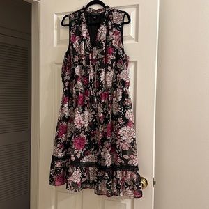 Black with pink floral dress